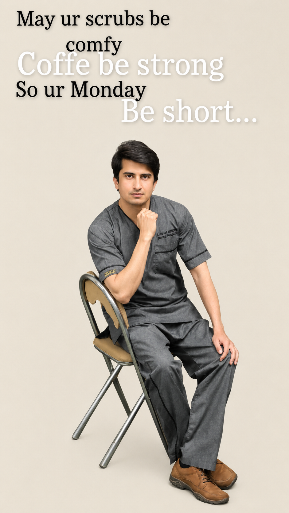 Light grey medical scrubs