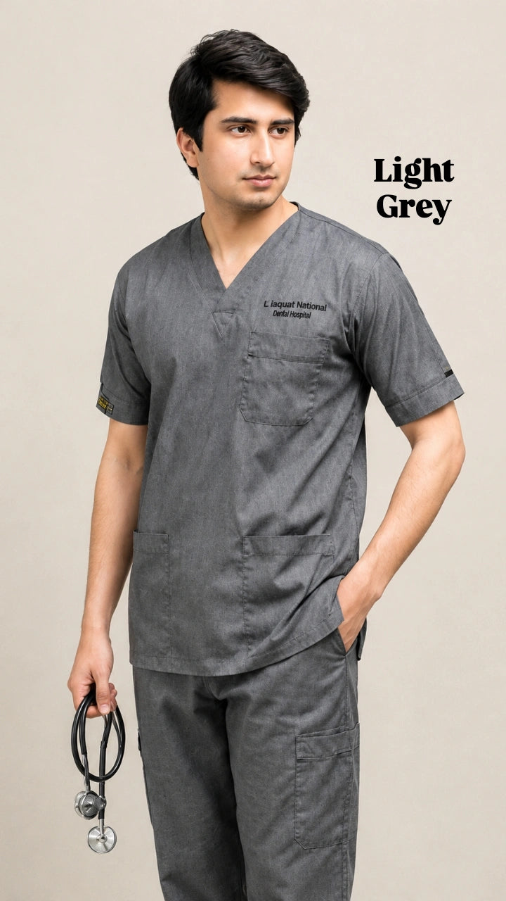 Light grey medical scrubs