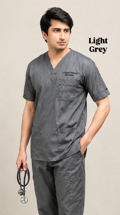 Light grey medical scrubs